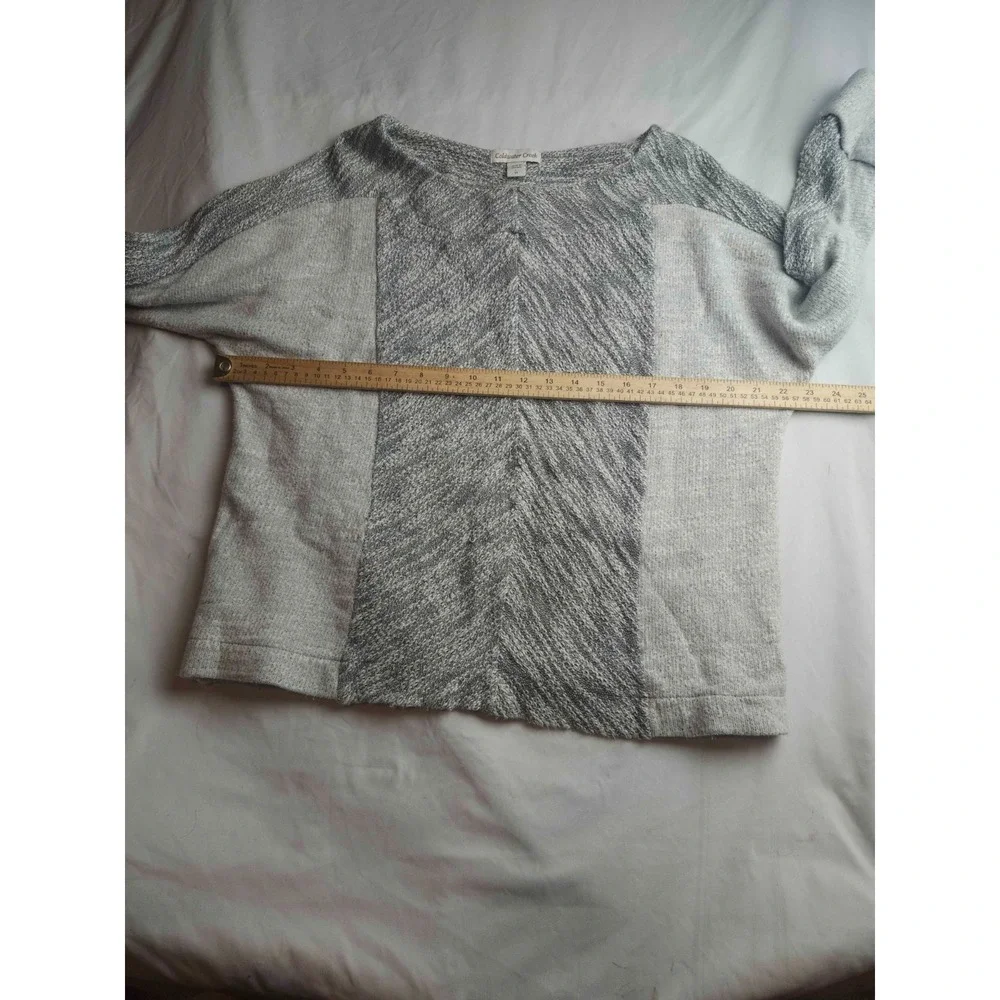 Coldwater Creek Sweater Womens L 14 Gray Coastal Grandma Quiet Luxury Minimalist